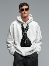 Men's casual Doberman print hooded sweatshirt